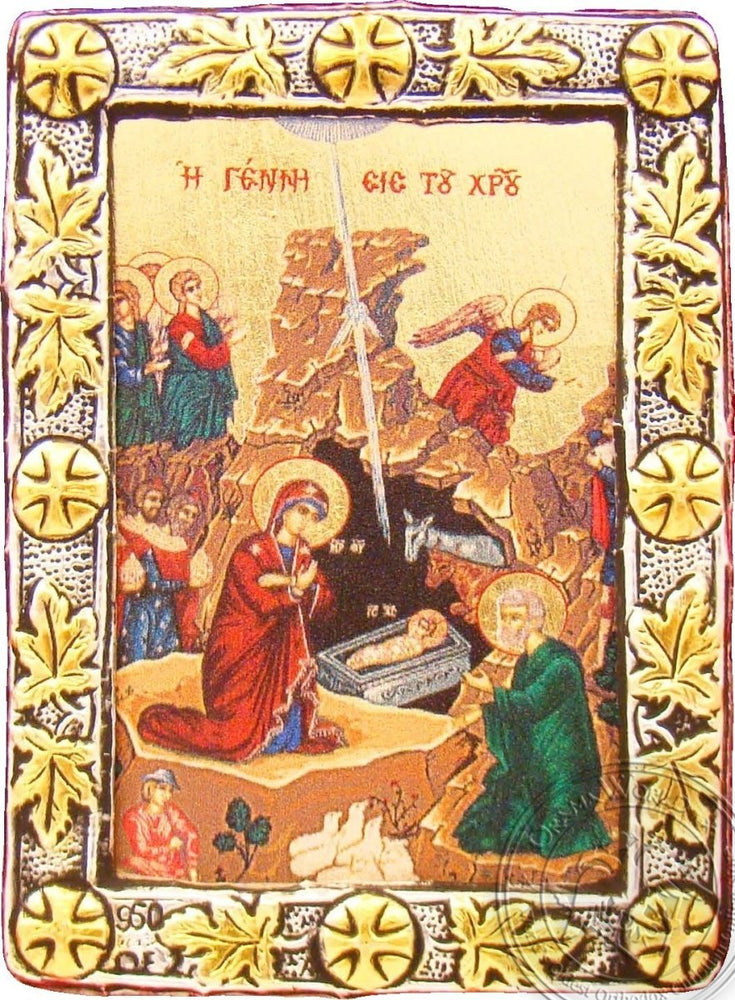 The Nativity - Silver Gold Icon - GKN_1S109O