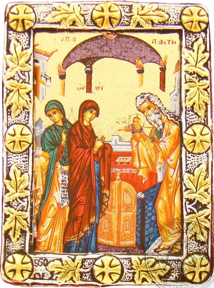 The Presentation of Christ in the Temple - Silver Gold Icon - GKN_1S107O