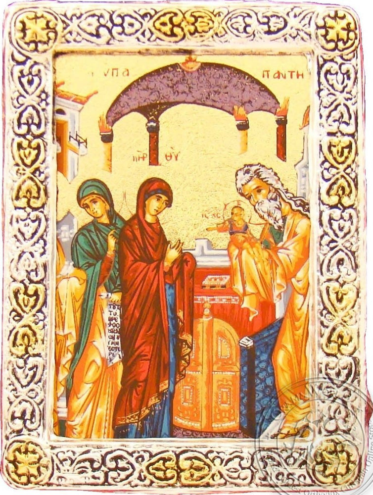 The Presentation of Christ in the Temple - Silver Gold Icon - GKN_1S107R