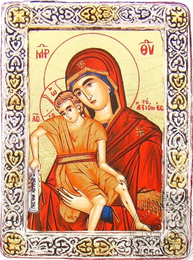 Virgin Mary Axion Estin - Silver Gold Icon - GKN_1S07R
