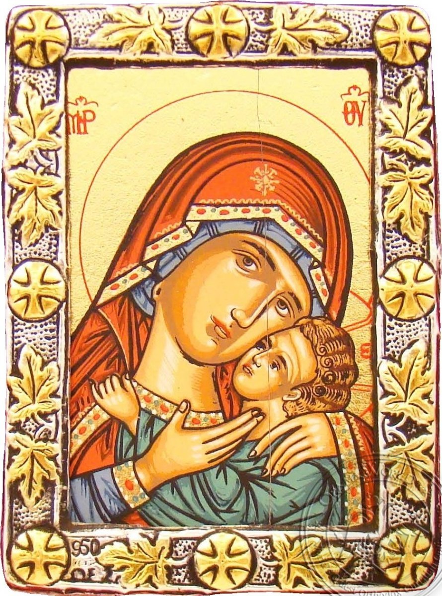 Virgin Mary Korsun - Silver Gold Icon - GKN_1S14O