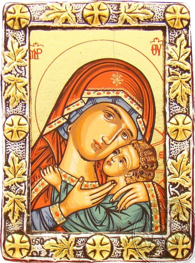Virgin Mary Korsun - Silver Gold Icon - GKN_1S14O