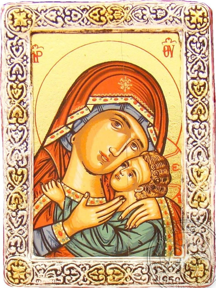 Virgin Mary Korsun - Silver Gold Icon - GKN_1S14R