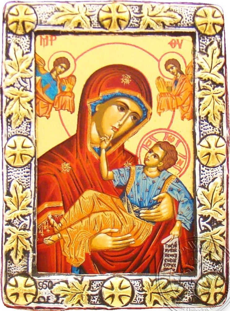 Virgin Mary of Angels - Silver Gold Icon - GKN_1S10O