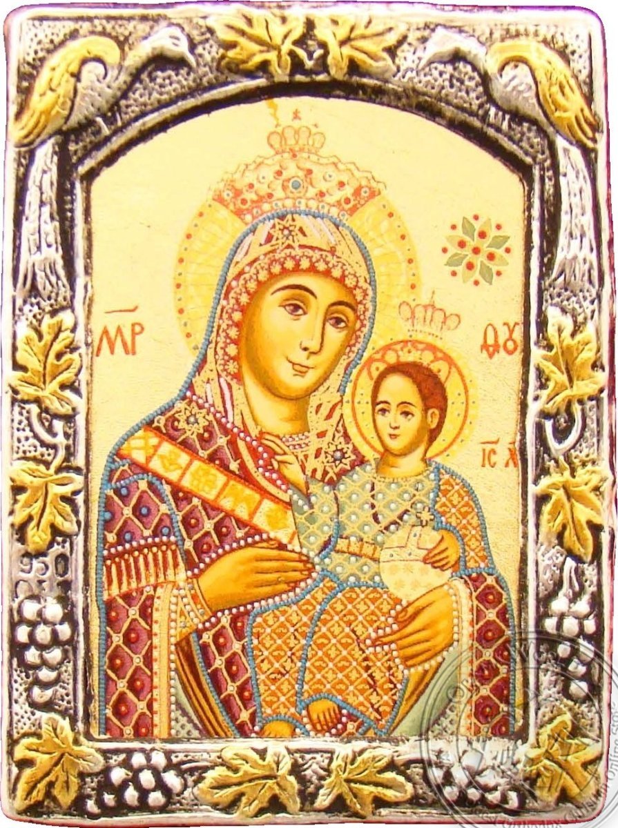 Virgin Mary of Bethlehem - Silver Gold Icon - GKN_1S03B