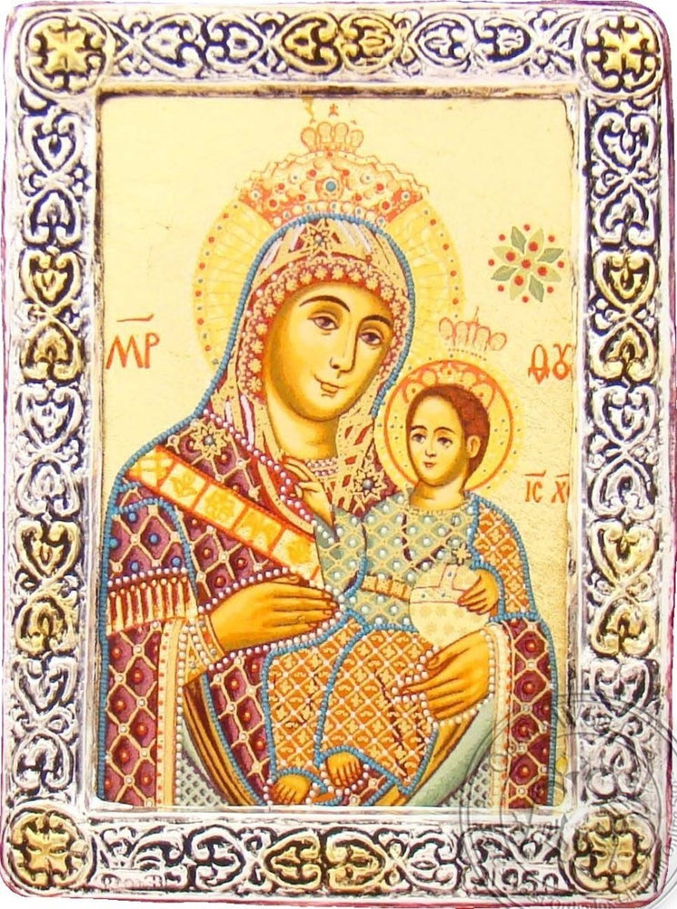 Virgin Mary of Bethlehem - Silver Gold Icon - GKN_1S03R