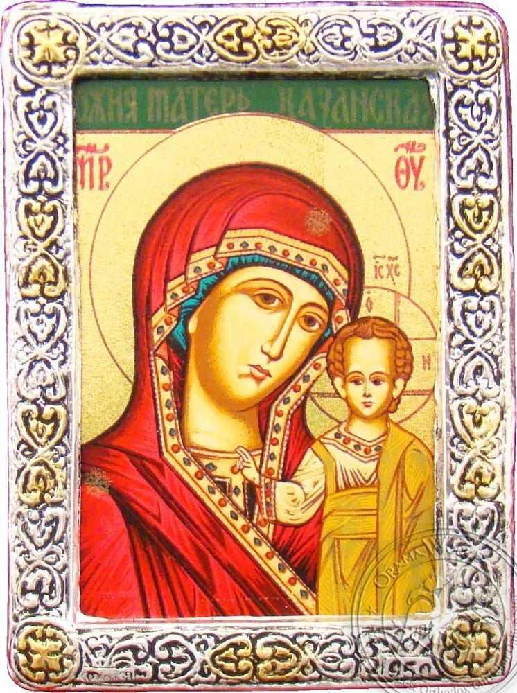 Virgin Mary of Kazan - Silver Gold Icon - GKN_1S01R