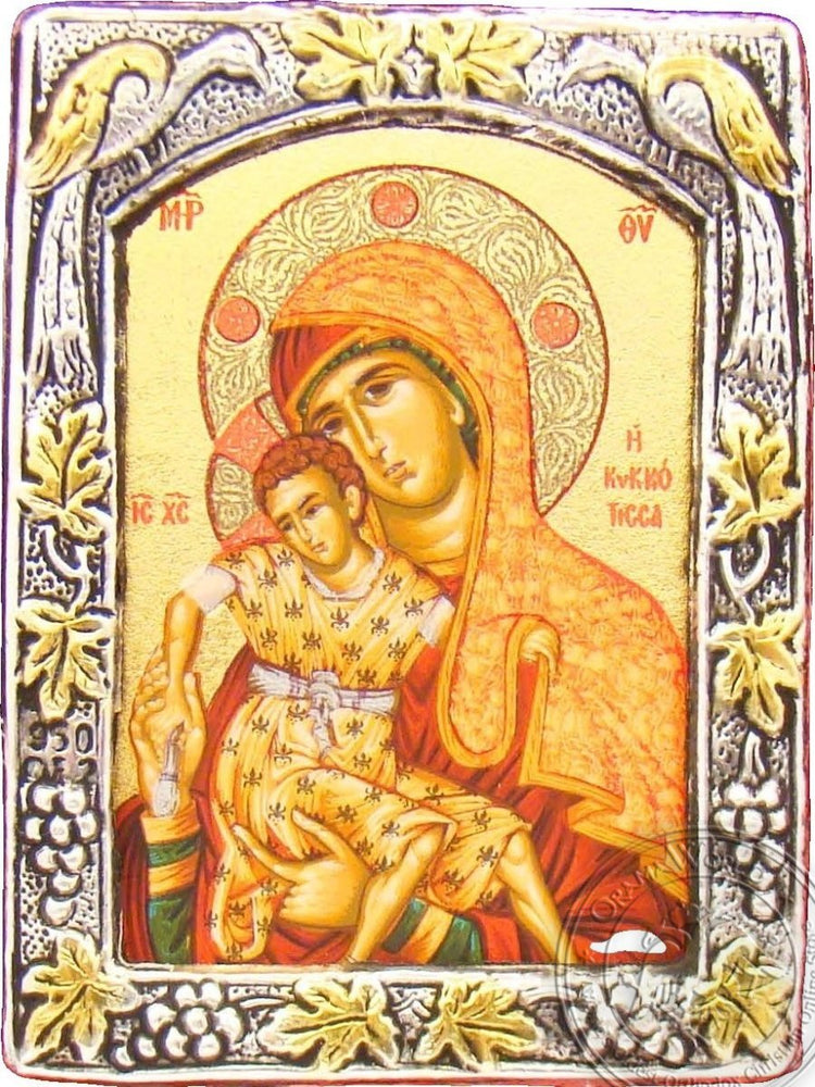 Virgin Mary of Kykkou - Silver Gold Icon - GKN_1S08B