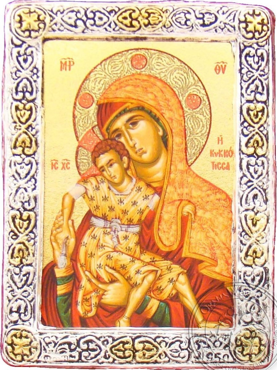 Virgin Mary of Kykkou - Silver Gold Icon - GKN_1S08R