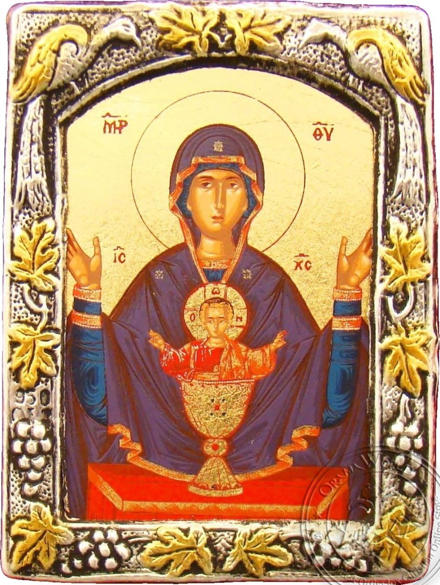 Virgin Mary The Holy Grail - Silver Gold Icon - GKN_1S05B