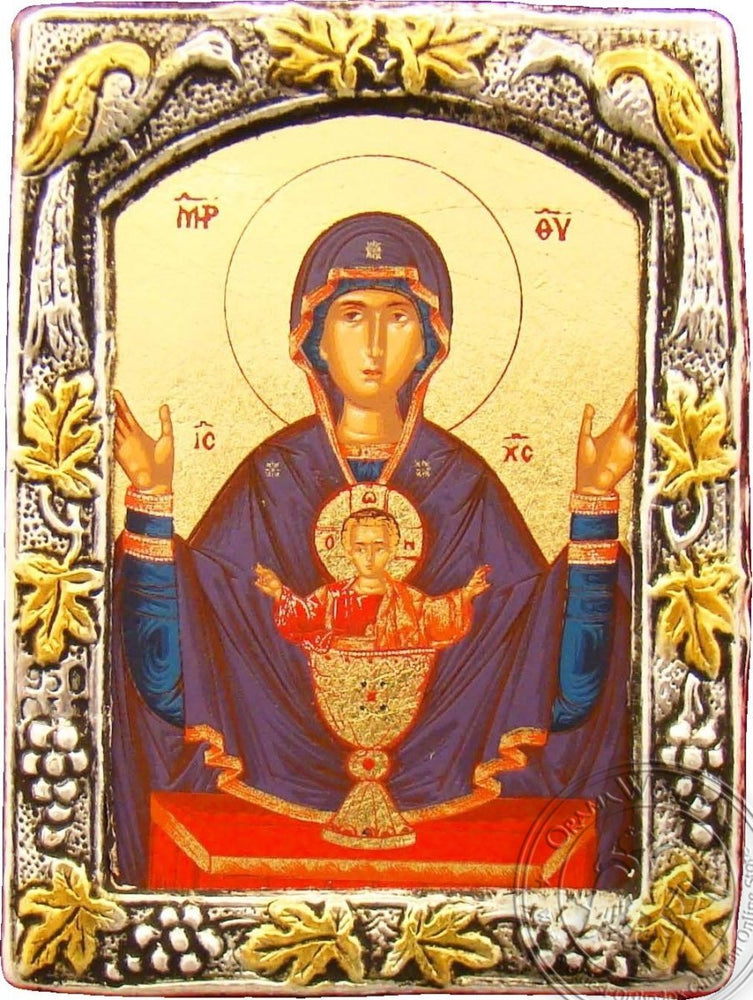 Virgin Mary The Holy Grail - Silver Gold Icon - GKN_1S05B