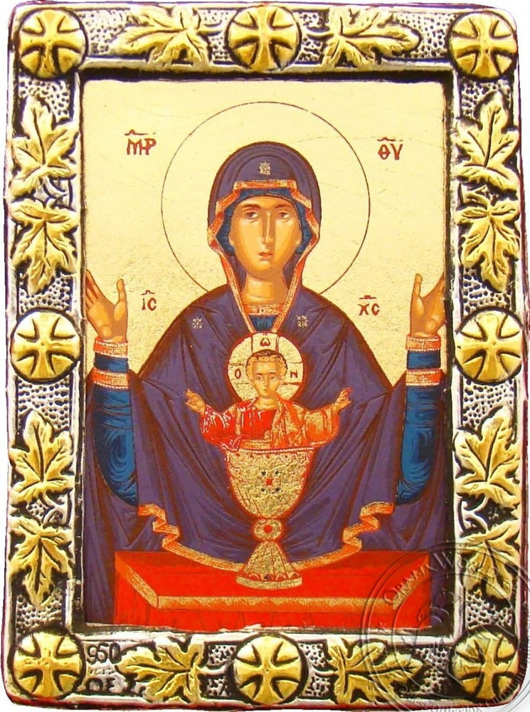 Virgin Mary The Holy Grail - Silver Gold Icon - GKN_1S05O