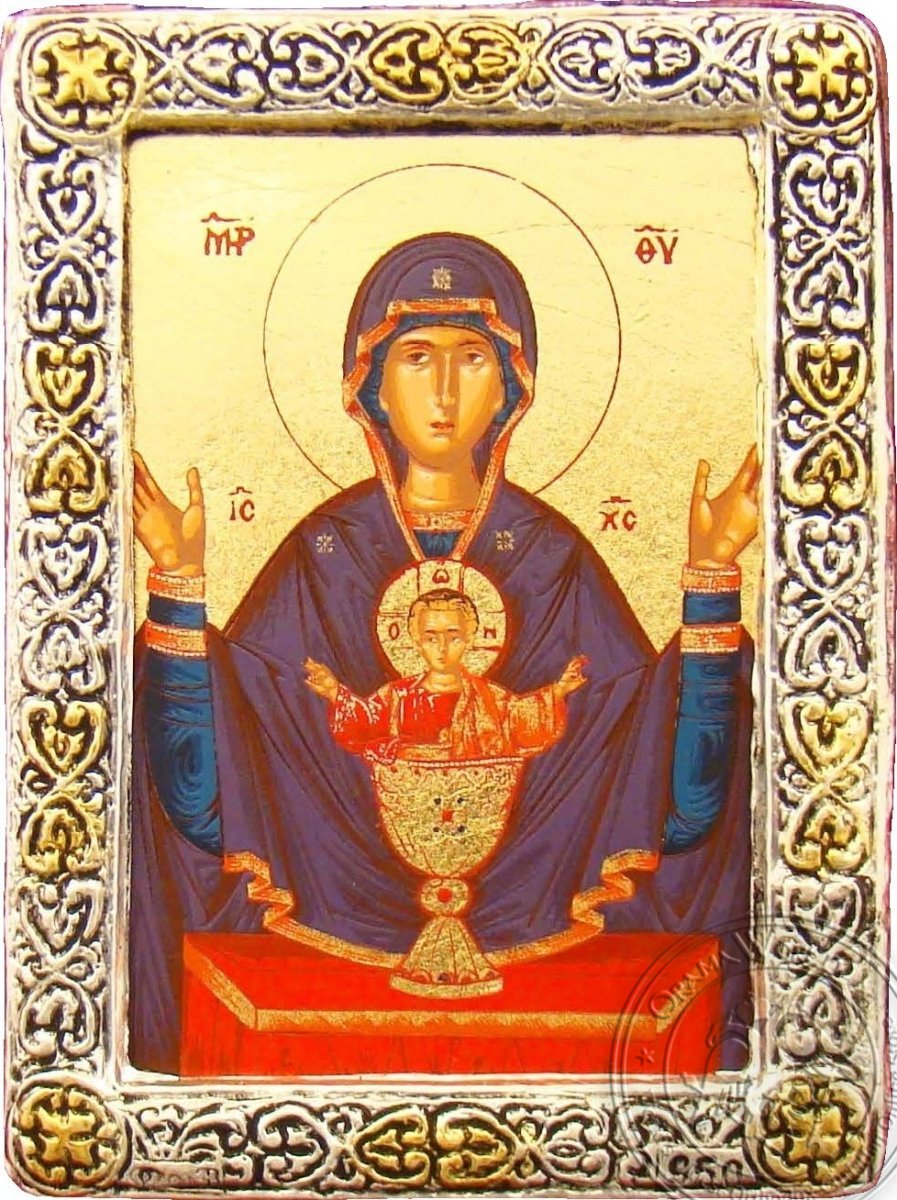Virgin Mary The Holy Grail - Silver Gold Icon - GKN_1S05R