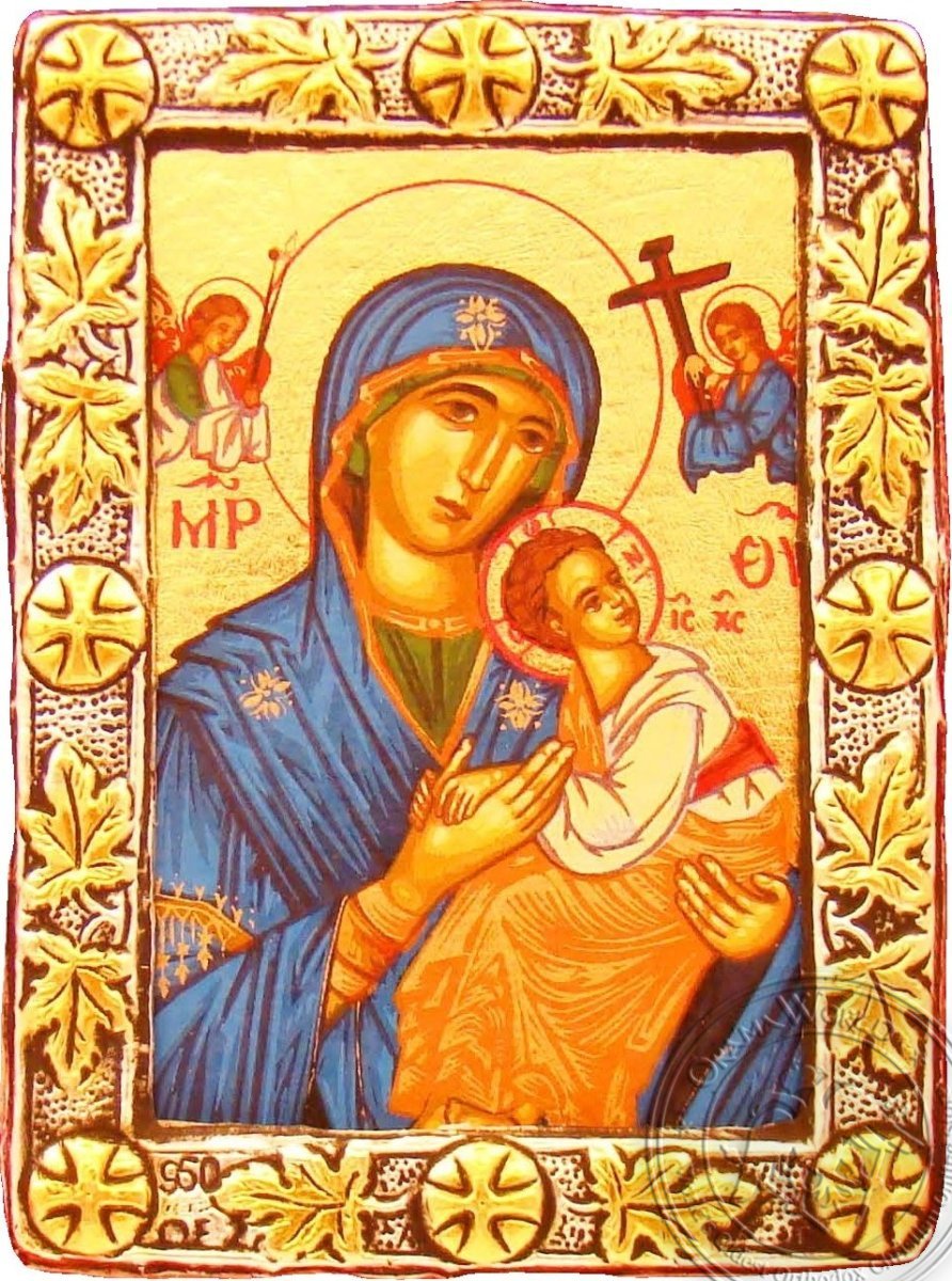 Virgin Mary Unspoiled - Silver Gold Icon - GKN_1S12O