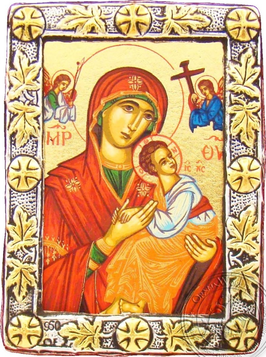 Virgin Mary Unspoiled - Silver Gold Icon - GKN_1S13O