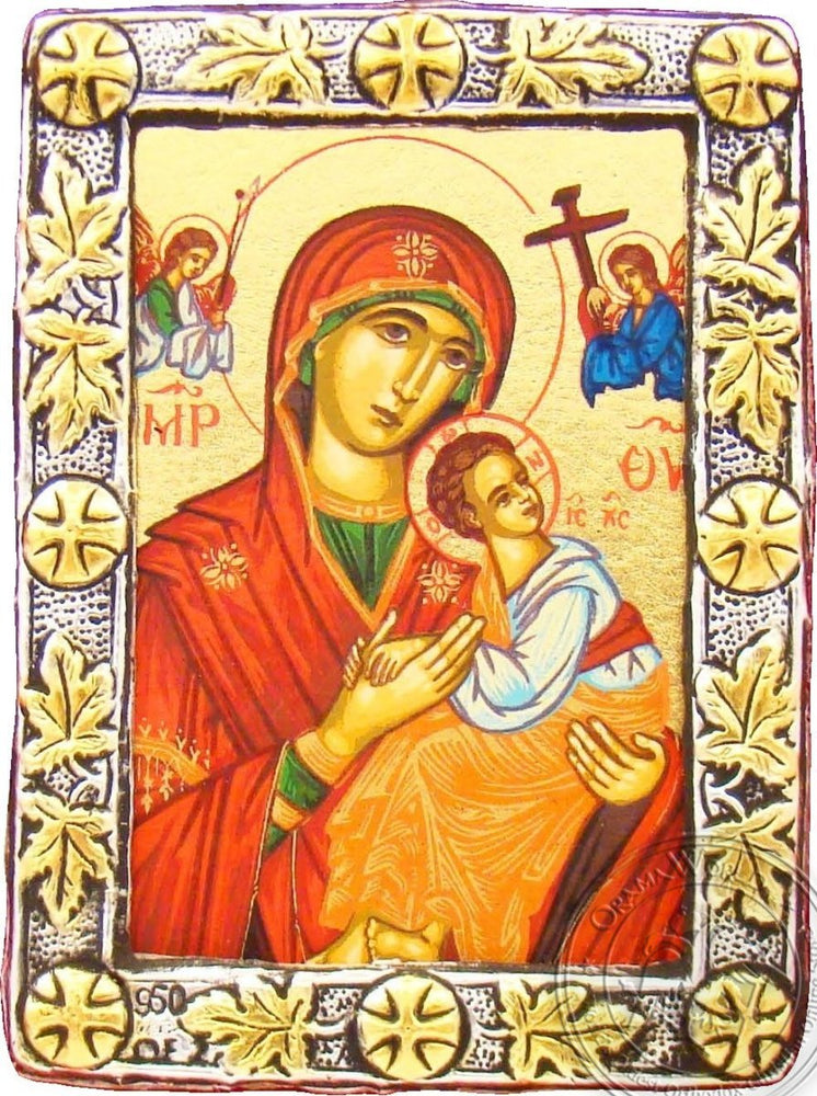 Virgin Mary Unspoiled - Silver Gold Icon - GKN_1S13O