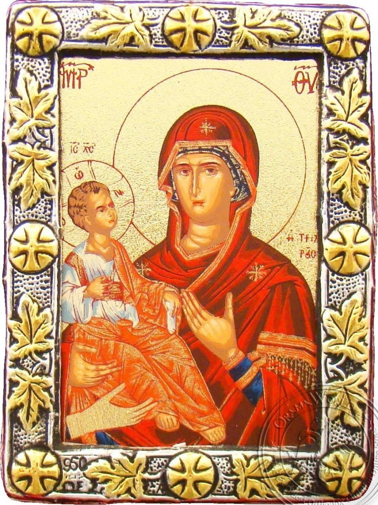 Virgin Mary With Three Hands - Silver Gold Icon - GKN_1S04O