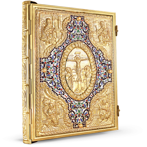 Orthodox Gospel Cover - Enamel, Gold Plated