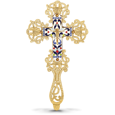 Orthodox Enamel Blessing Cross - Byzantine