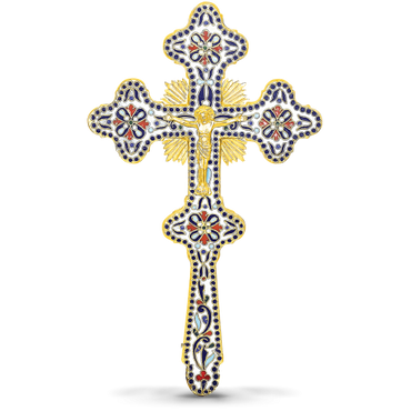 Orthodox Enamel Blessing Cross - Byzantine