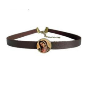 Leather Choker Christian Pendant can convert to Bracelet