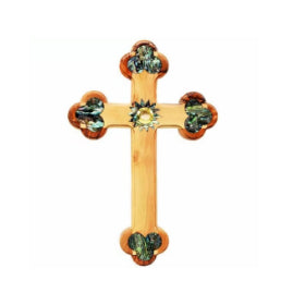 Olive Wood and Mother of Pearl Cross from Jerusalem
