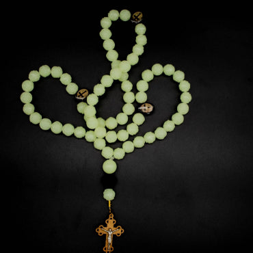 Glow in the dark Rosary with Wooden Crucifix from Jerusalem