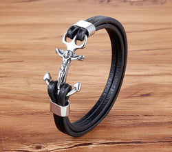 Anchor Multi-layers Stitching Christian Bracelet