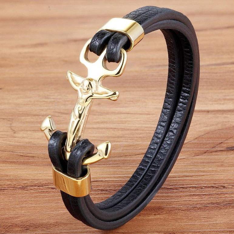 Anchor Multi-layers Stitching Christian Bracelet
