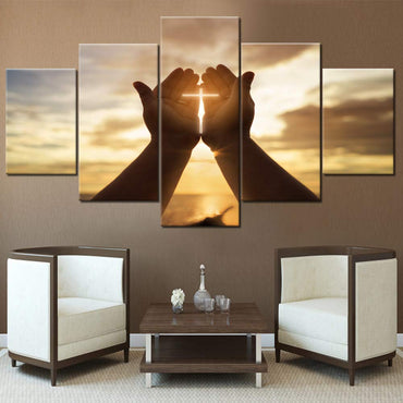 Canvas Hands Prayer Wall Paintings