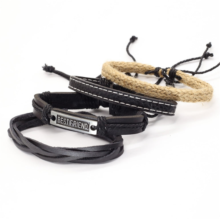 Vintage beads Bible leather bracelet