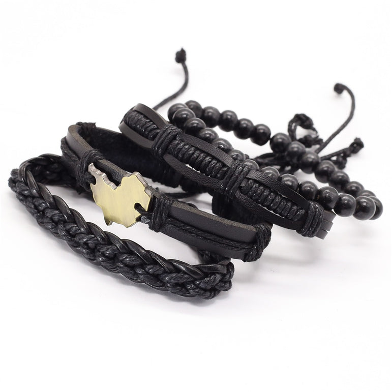 Vintage beads Bible leather bracelet