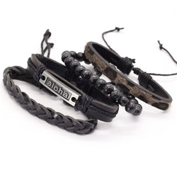 Vintage beads Bible leather bracelet