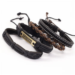 Vintage beads Bible leather bracelet
