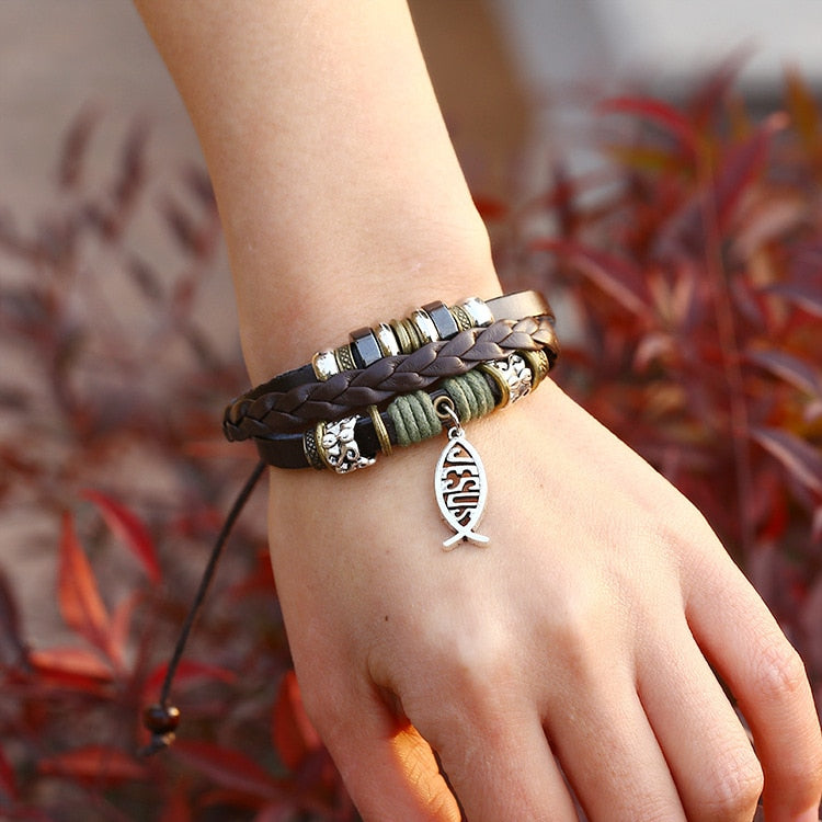 Multilayer Jesus Fish Bracelet