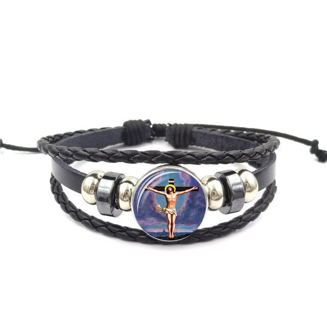 Christian Leather Bracelet