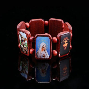 Wooden Bracelet with Holy Icons