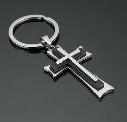 Silver Cross Key Chain