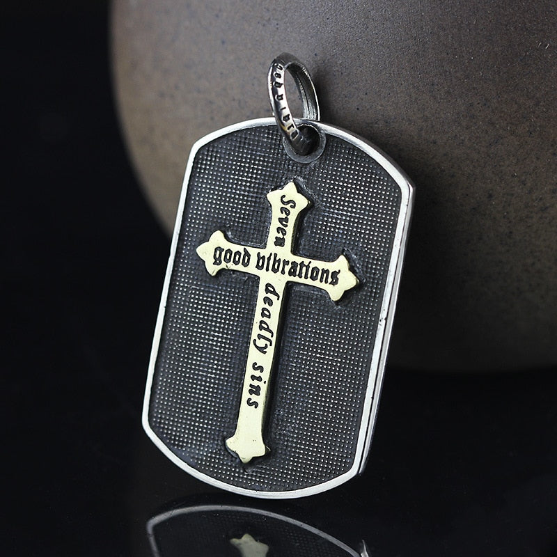 Sterling Silver Pendant with Jesus Cross Carved