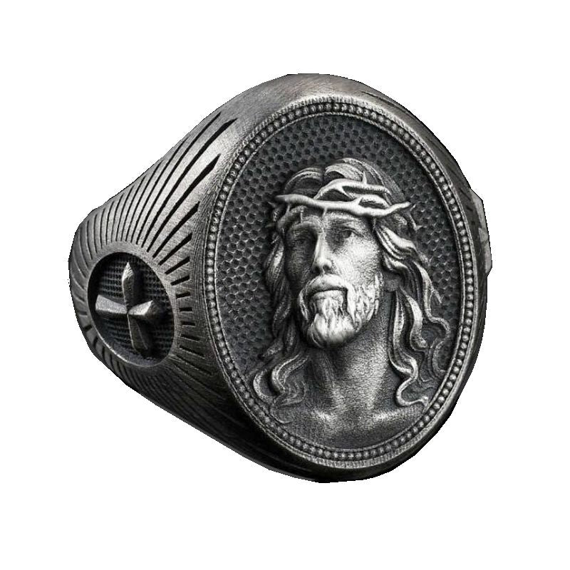 Zinc alloy Jesus Ring