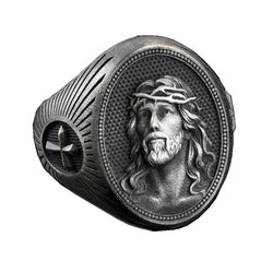 Zinc alloy Jesus Ring