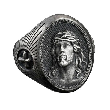 Zinc alloy Jesus Ring