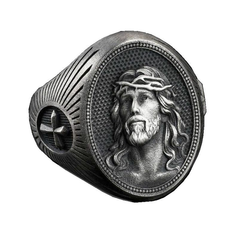 Zinc alloy Jesus Ring