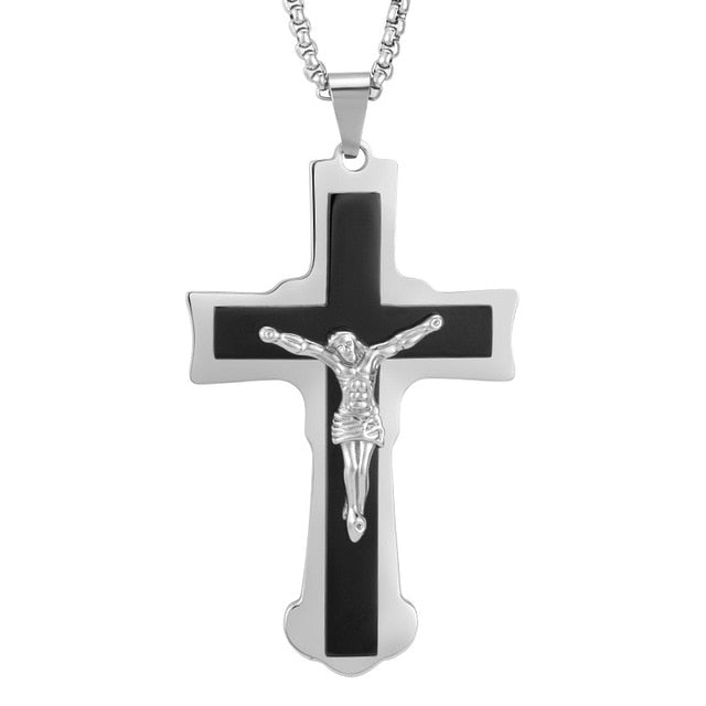Stainless Steel Crucifix Cross Necklace