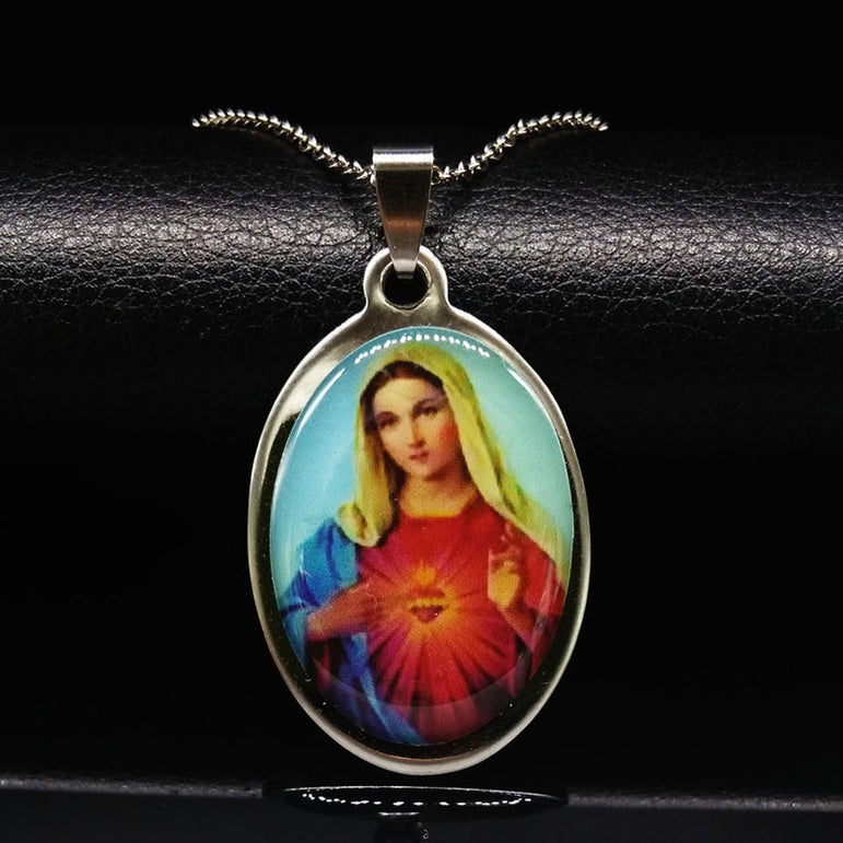 Virgin Mary Stainless Steel Chains Necklaces