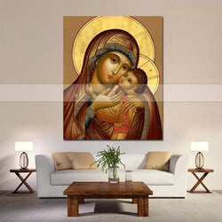 Handmade Oil Painting of Virgin Mary Icon