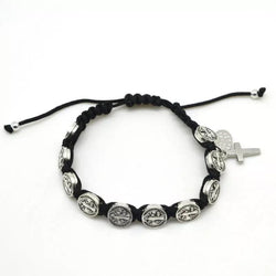 Beautiful Black Thread Braided Bracelet with Cross