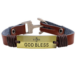 God bless Leather Bracelets