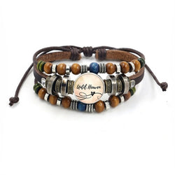 Bible Verse Inscribed Leather Bracelet